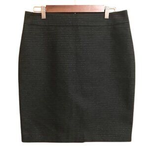 NWT Ann Taylor Factory Women's Black Metallic Pencil Skirt Size 10P